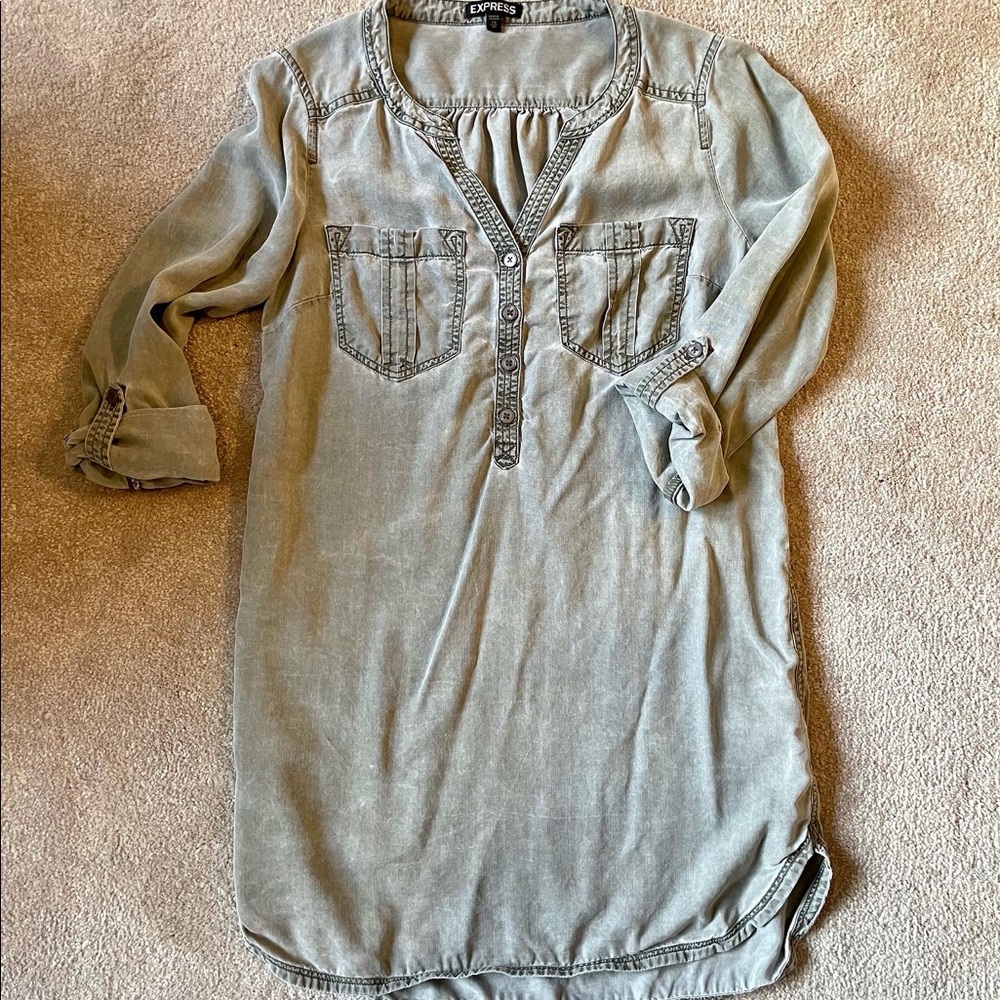 EXPRESS muted army green size xs dress